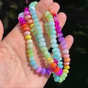 🥳Host-pick🥳:Multi turquoise- orange green- 14kt sailor clasps-22” necklace